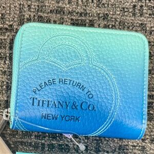Tiffany & Co. Compact Wallet Ombré Tiffany Blue NWT RARE